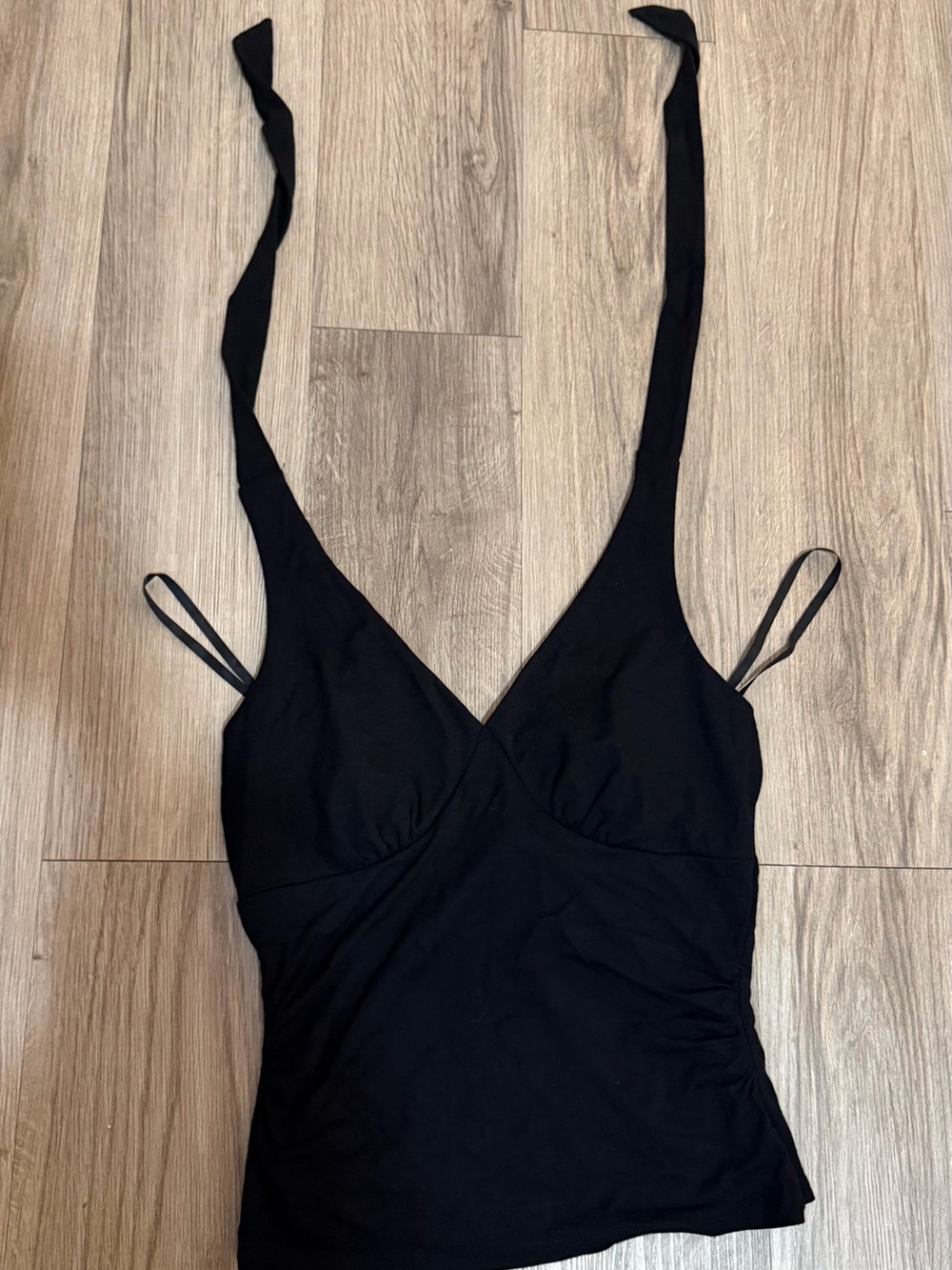 Black V-Neck Halter Top